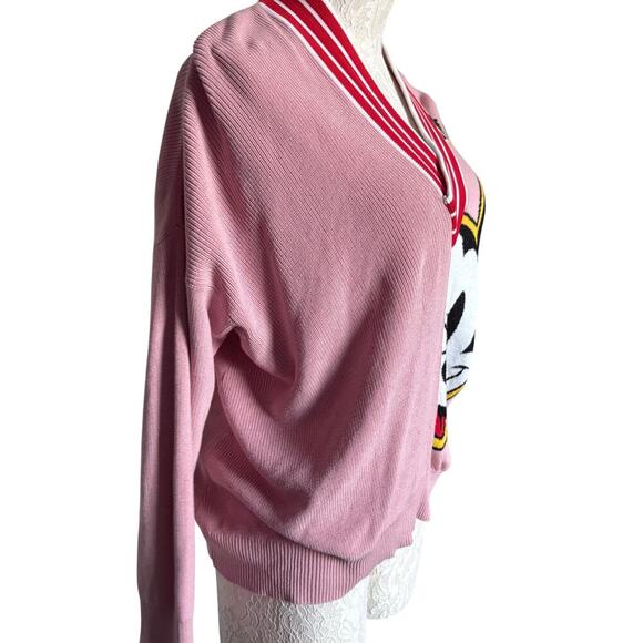 Iceberg Disney Mickey Mouse Pink Knit Sweater Vintage Y2K RARE Large Cozycore - Picture 7 of 8